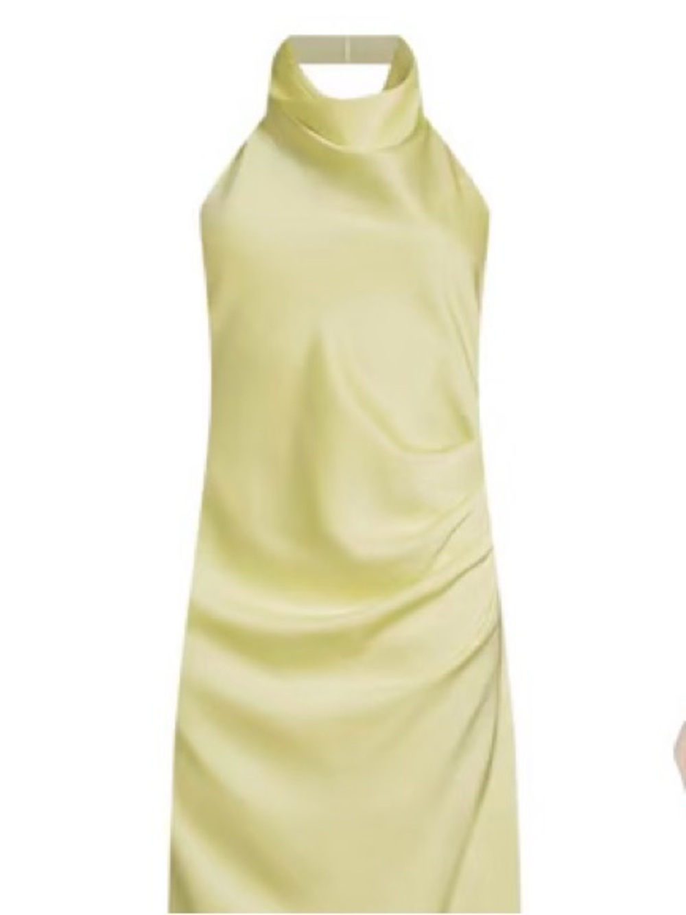 Gianni bini Satin Halter Neck Slip Dress in Pale Lime Sz 12 - Picture 10 of 10